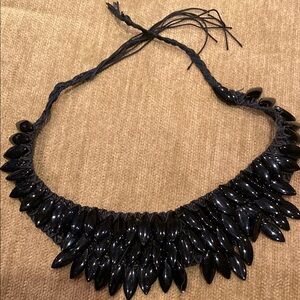 Vintage Black Statement Necklace Dramatic Collar Design